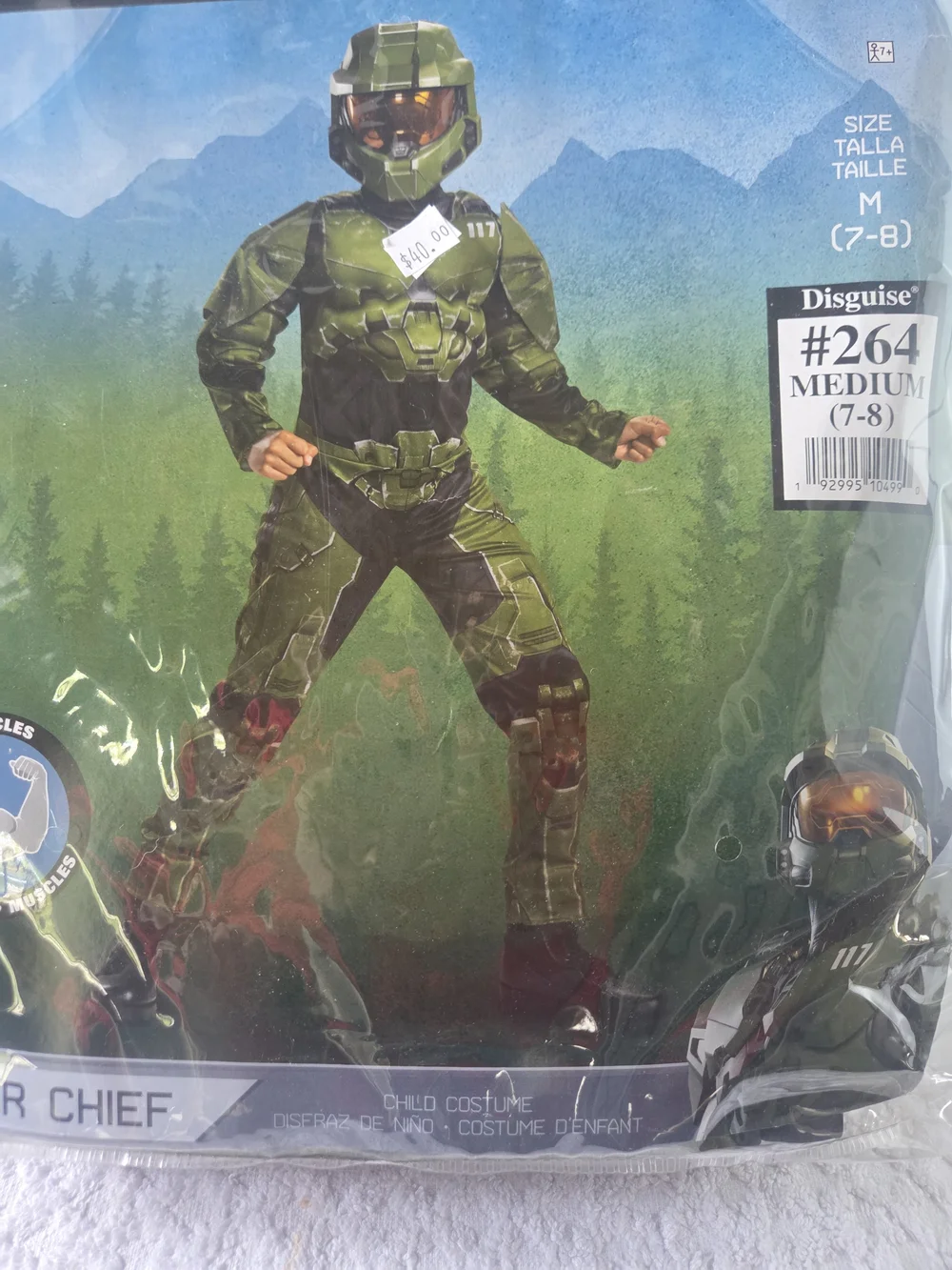Halo Infinite Master Chief Kids Costume Size Medium 7-8 Muscle Padded Jumpsuit